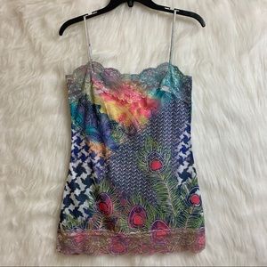 Peacock print camisole night gown